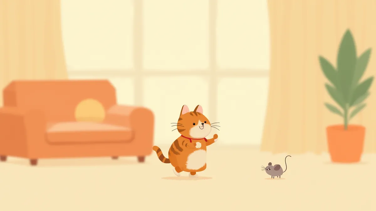 사냥감처럼 장난감 쥐를 집사 앞에 내려놓는 고양이