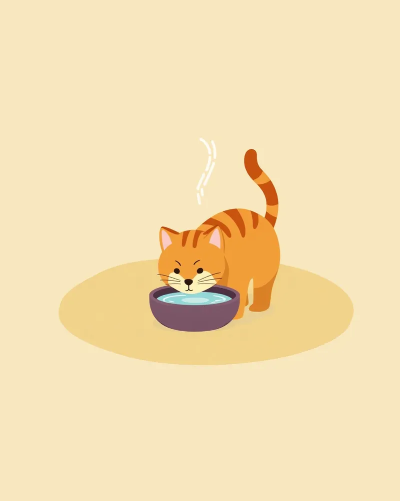 물을 마시는 고양이
