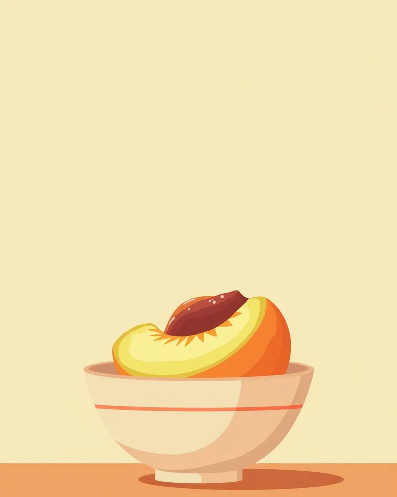 작은 그릇에 담긴 복숭아 조각