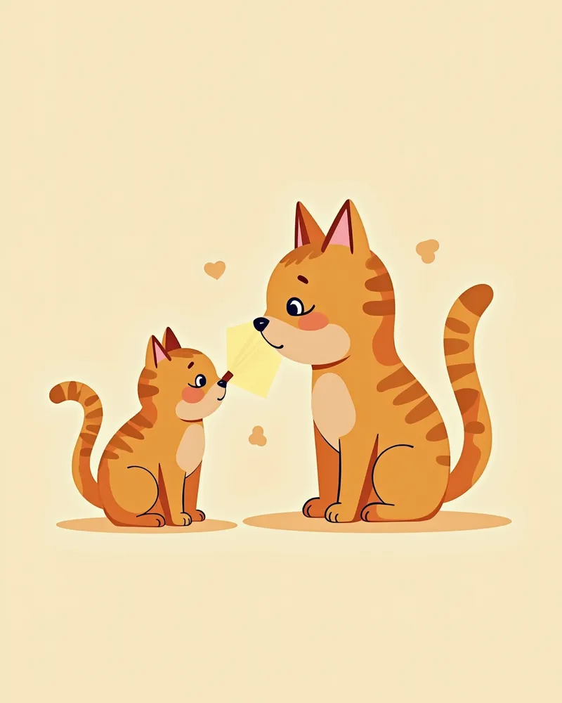 보호자가 고양이 상태를 확인하는 모습