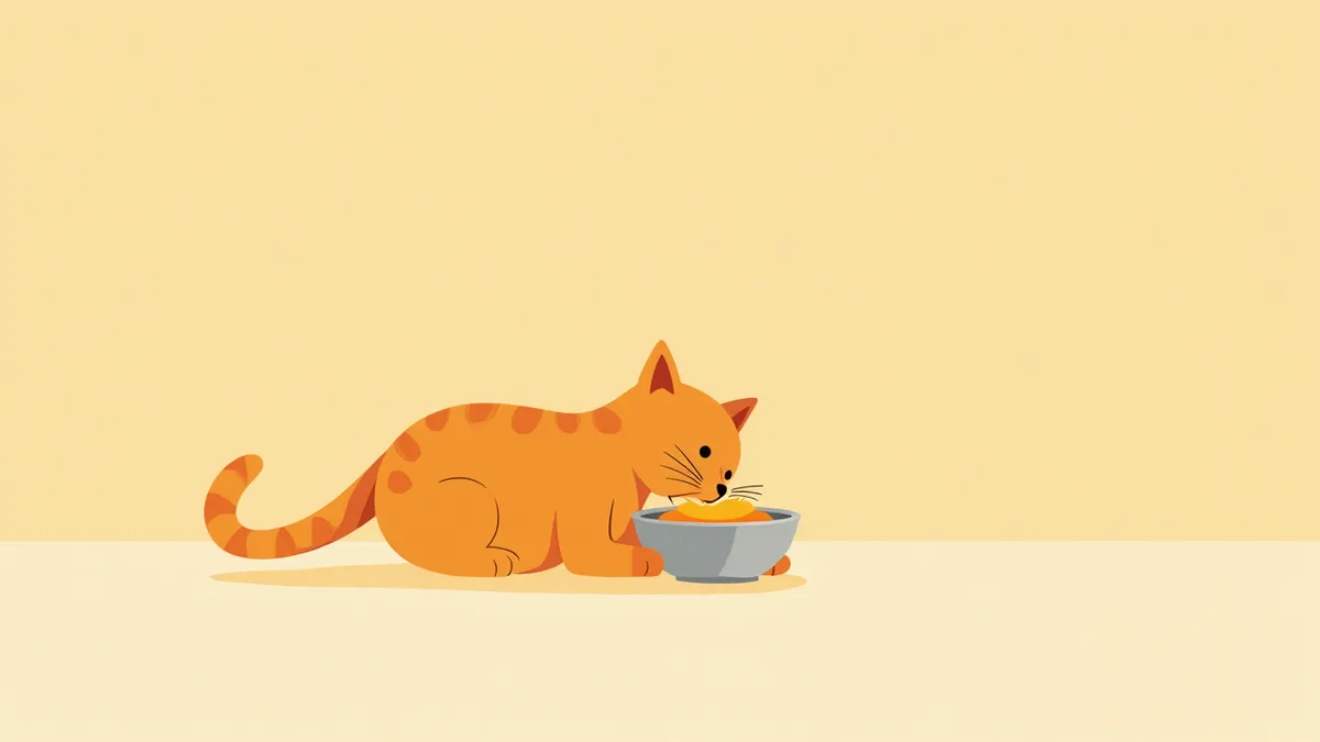 호박 퓨레를 먹는 고양이