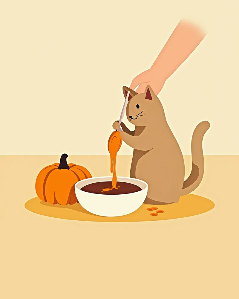 고양이 사료에 호박 섞기
