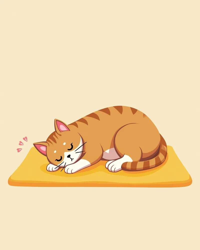 불안해 보이는 고양이가 담요 위에 누워 있는 모습