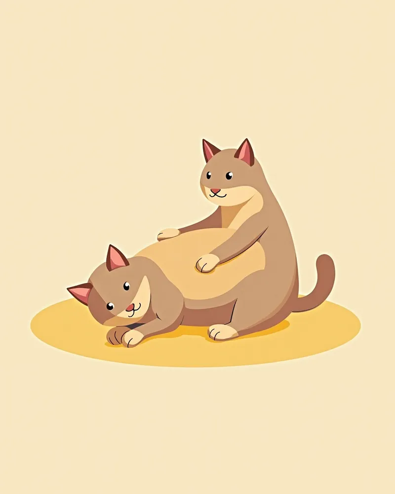 고양이 종양 환자용 물리치료 장면