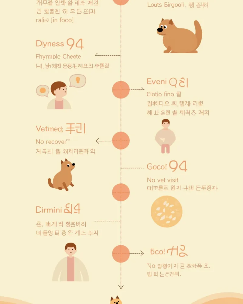 고양이 종양 영양 지원의 단계별 접근법을 시각화한 타임라인