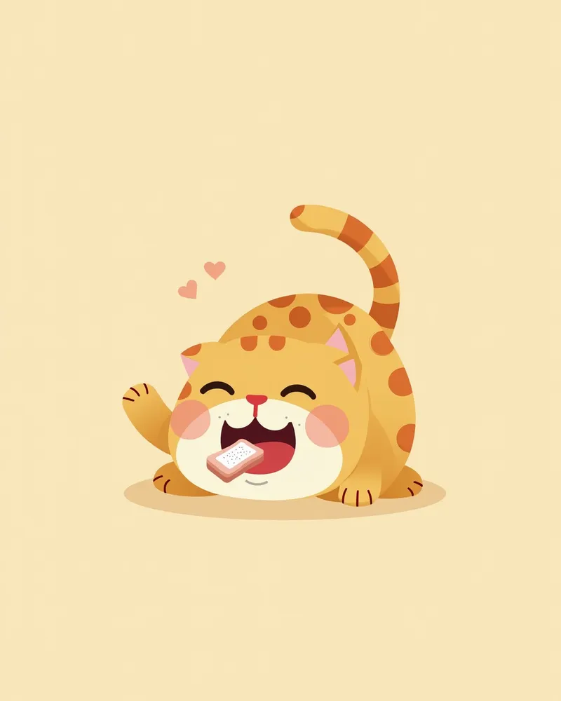 치아 건강 간식을 먹는 고양이