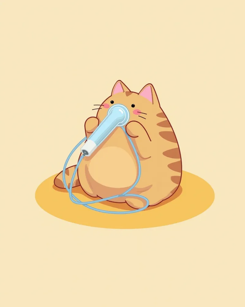 산소 치료를 받는 고양이의 모습