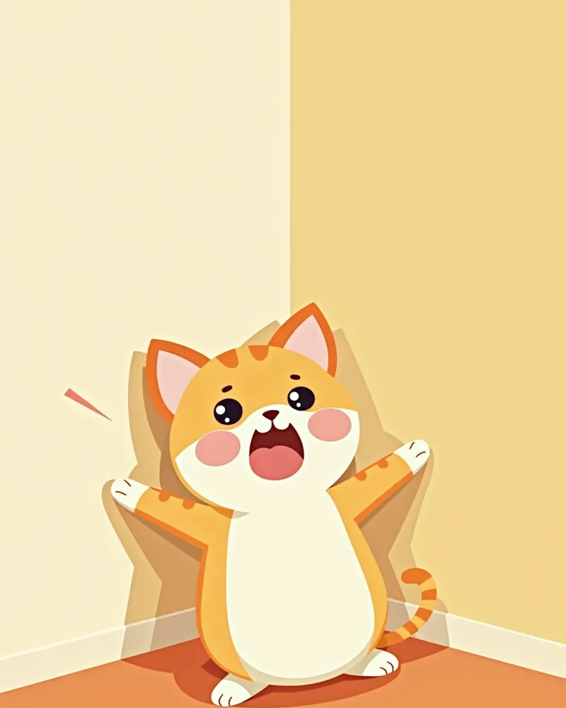 벽에 부딪히는 고양이, 시력 저하로 인한 어색한 행동