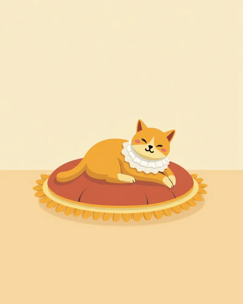 안전을 위해 목걸이를 착용한 고양이, 편안하게 쉬는 모습