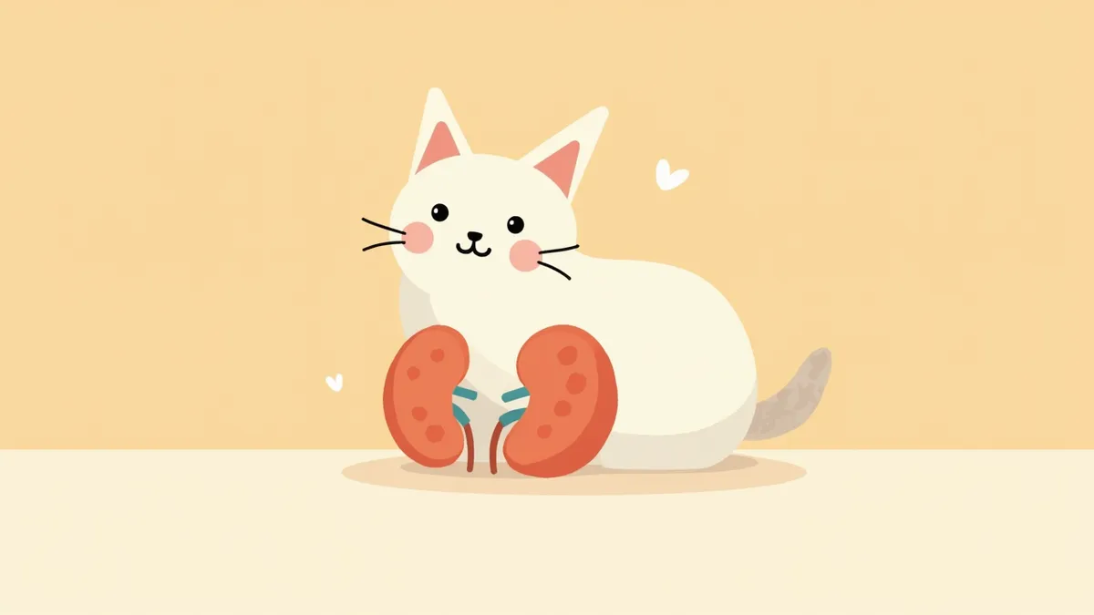 고양이 신장의 해부학적 구조를 보여주는 이미지