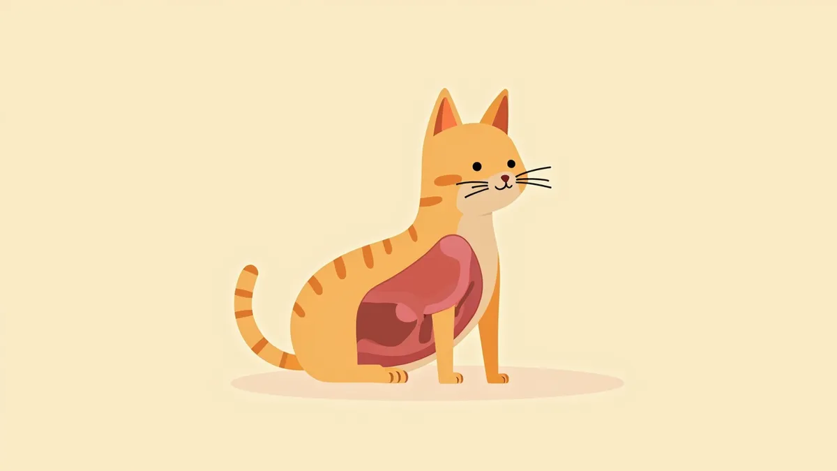 고양이 유미흉에서 흉강에 유액이 쌓인 해부학적 그림