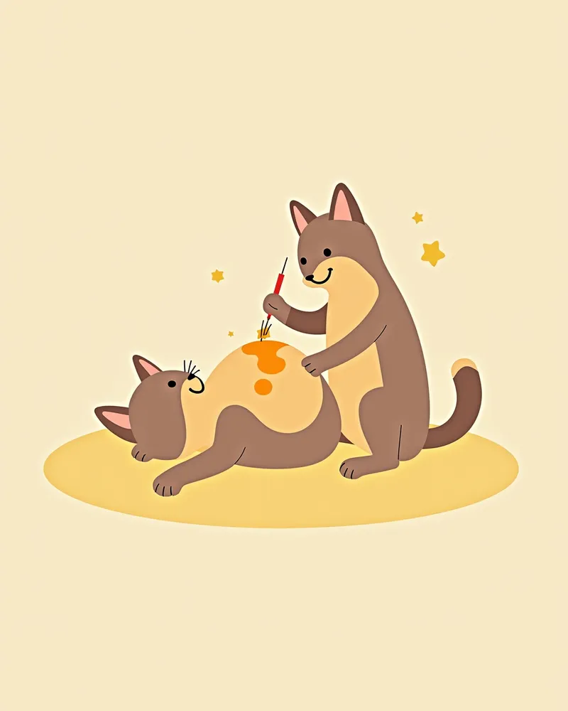 고양이 유미흉 치료를 위한 흉강 천자 절차