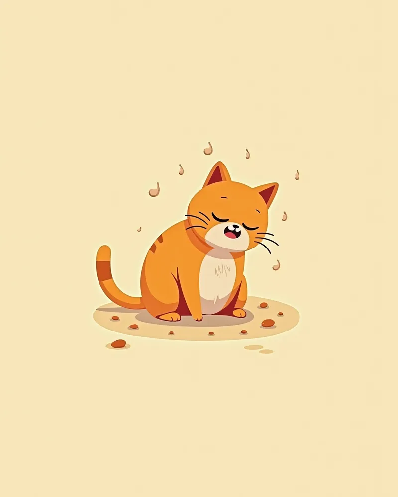 고양이 유미흉으로 인해 호흡 곤란을 겪는 모습