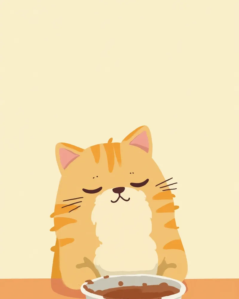 사료 앞에서 망설이는 노령 고양이 — 식욕 부진은 3단계 이후 신호