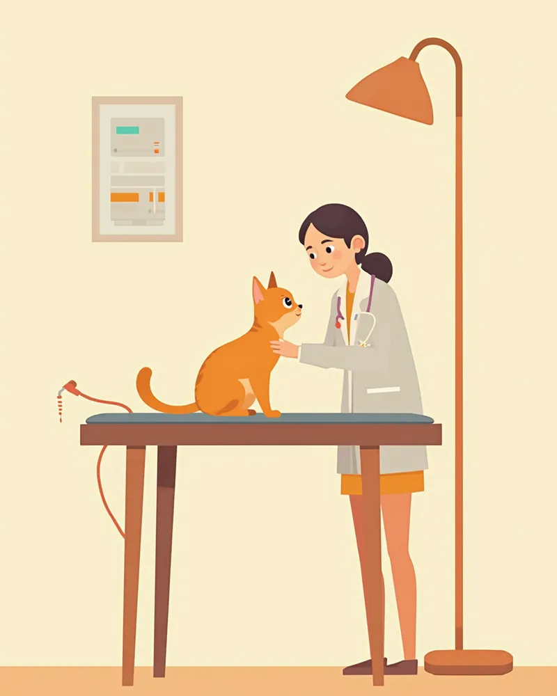 노령 고양이에게 피하 수액을 놓는 수의사 — 3~4단계 핵심 치료