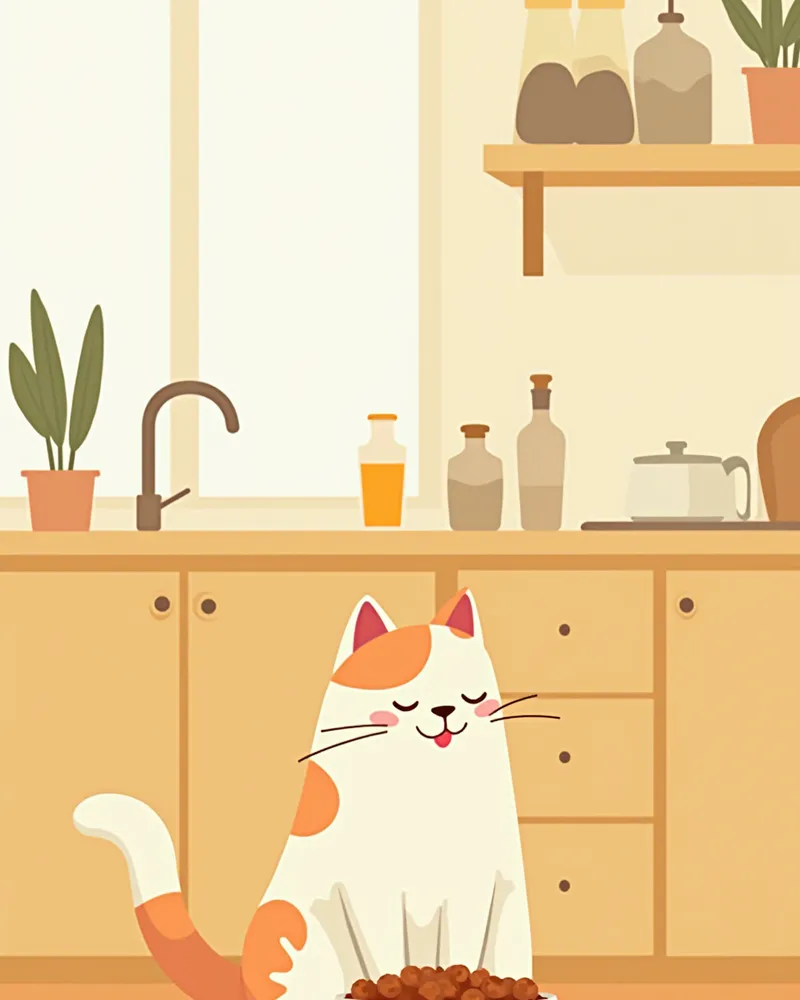 신장 처방식을 먹고 있는 고양이