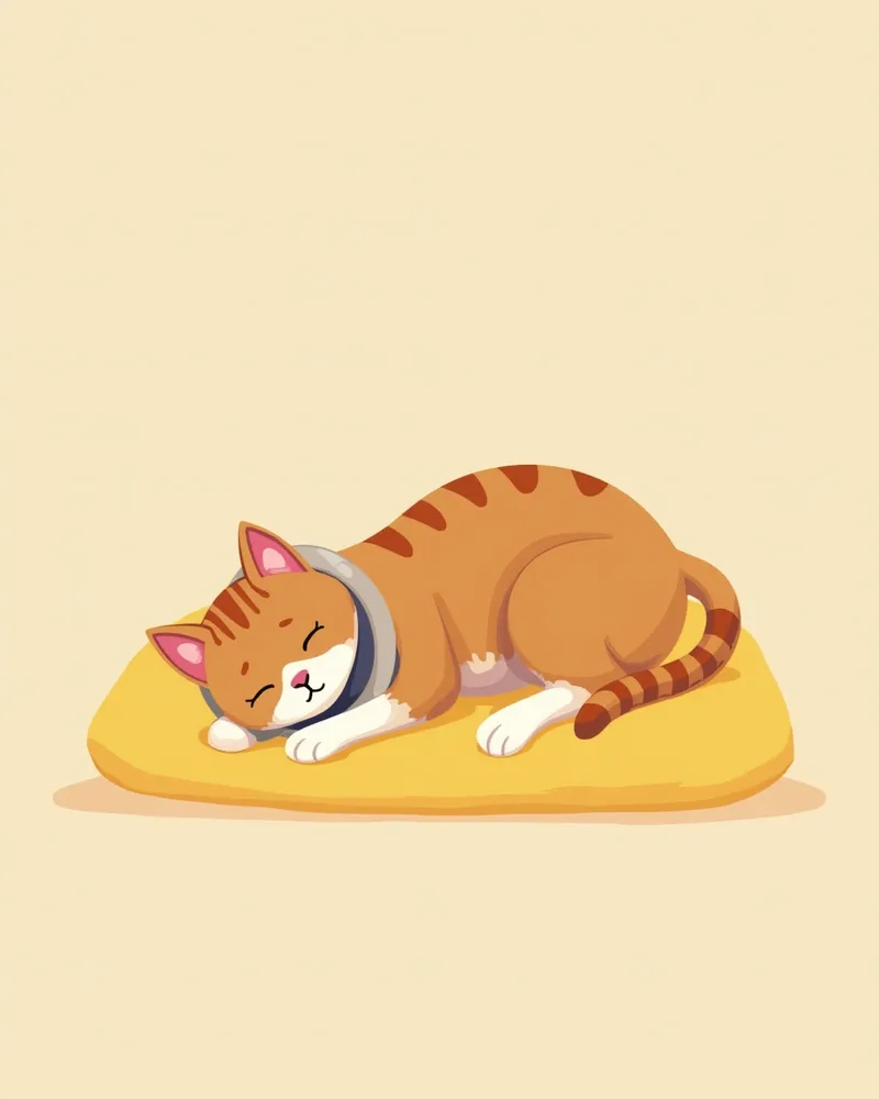 구개 파열 수술 후 회복 중인 고양이