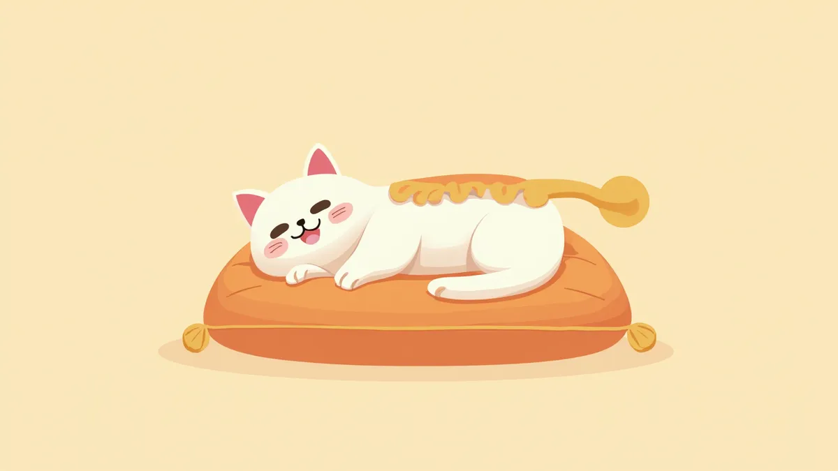 편안하게 빗질받는 고양이