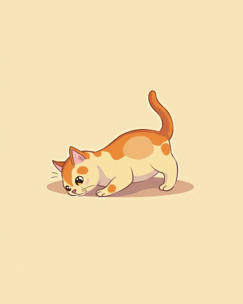 등과 다리에 털이 빠진 고양이, 피부가 노출된 상태