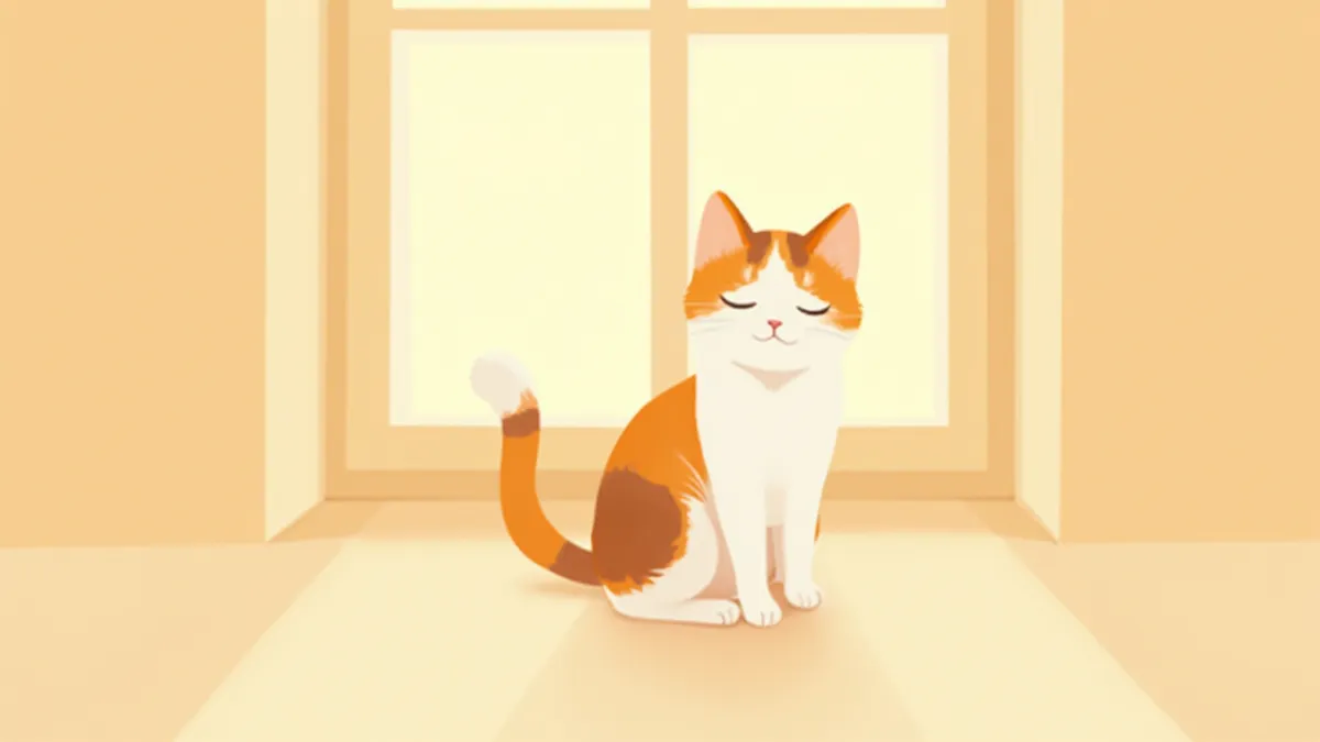 창가에 앉아 있는 삼색 고양이