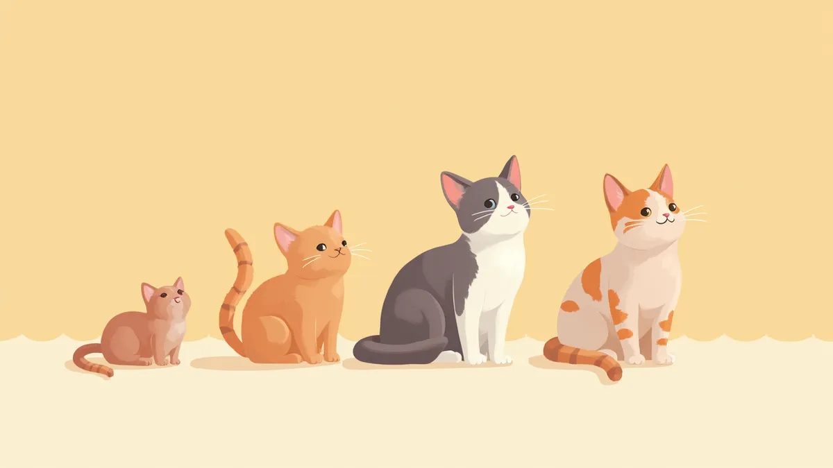 네 가지 고양이 털 타입 클로즈업 비교