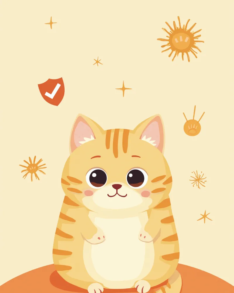 건강한 고양이와 예방 접종 개념 이미지