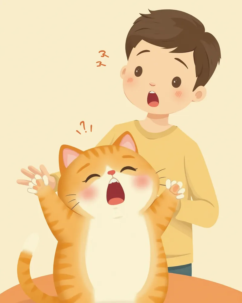 호흡 곤란 증상을 보이는 고양이