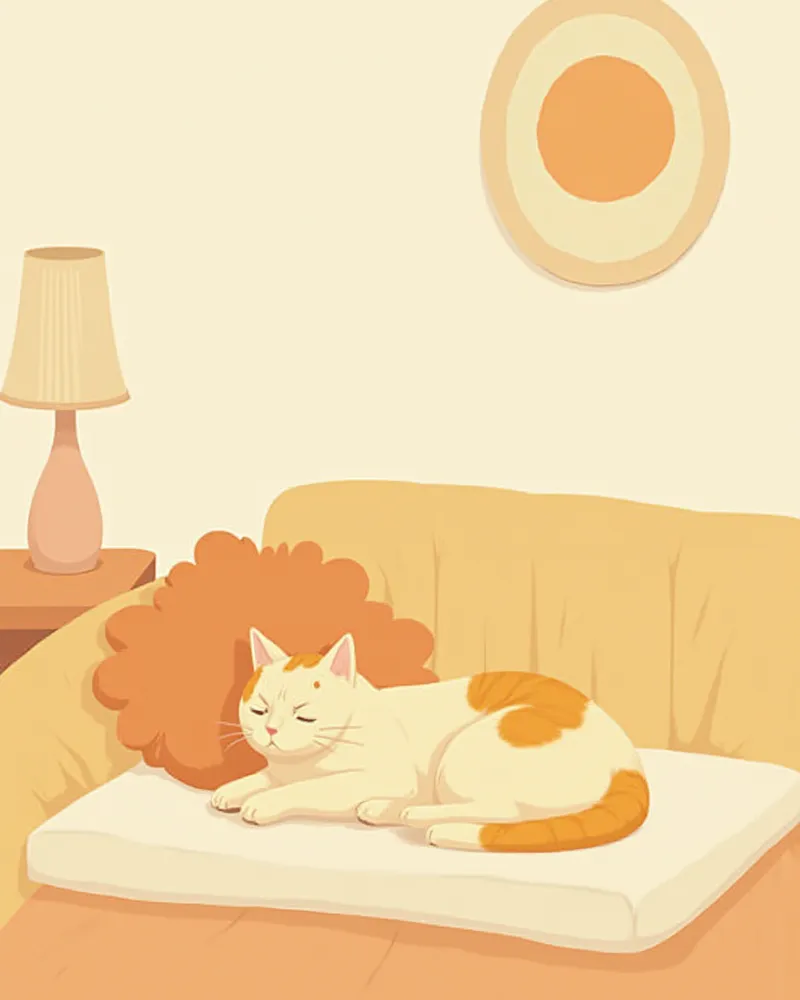 집에서 고양이 호흡수를 모니터링하는 보호자