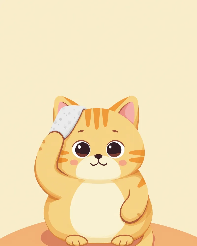 고양이 눈 주변을 부드럽게 닦는 모습