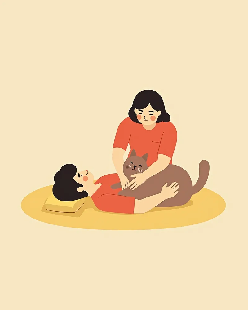 고양이 흉부압박 원주압박 자세 가이드