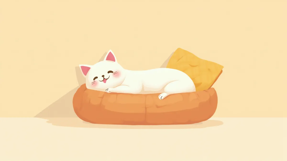 보금자리에서 편안히 쉬고 있는 임신한 고양이