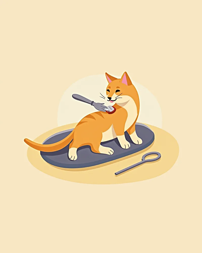 고양이 치아 제거 수술 장면