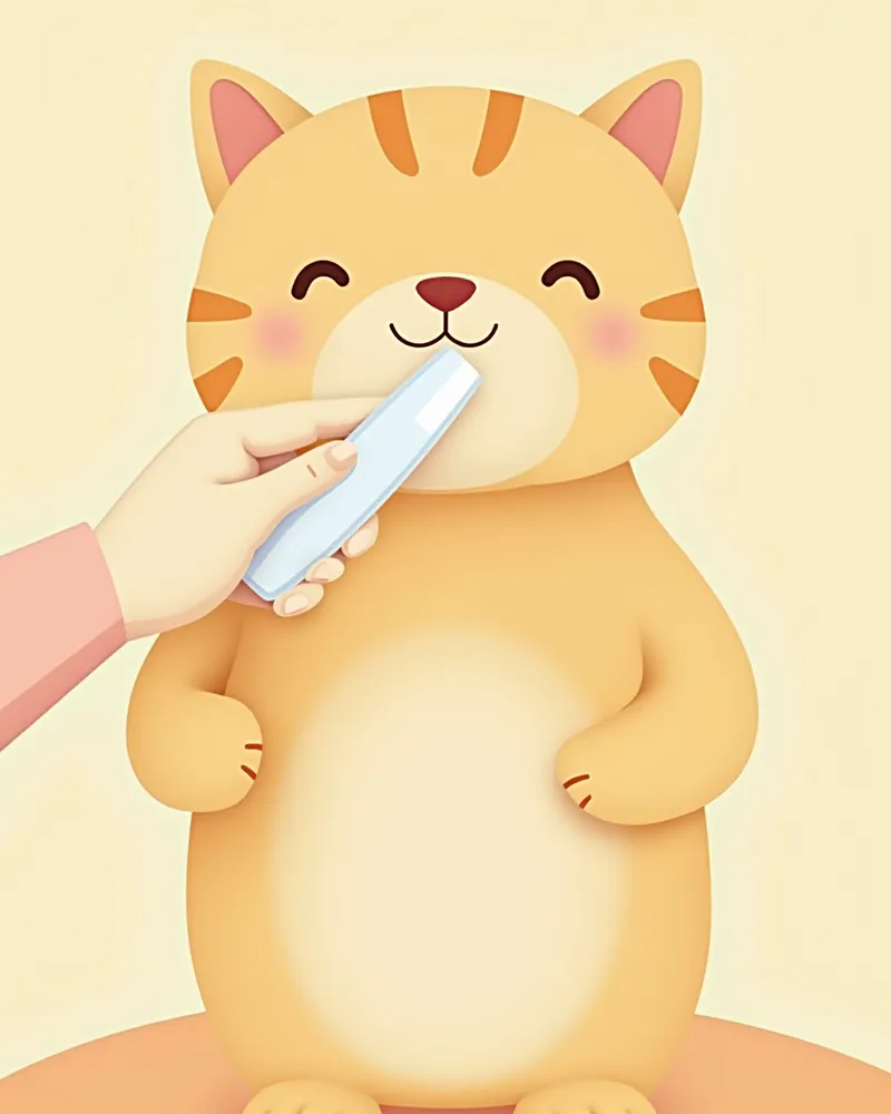 고양이가 항진균 외용제를 받는 모습