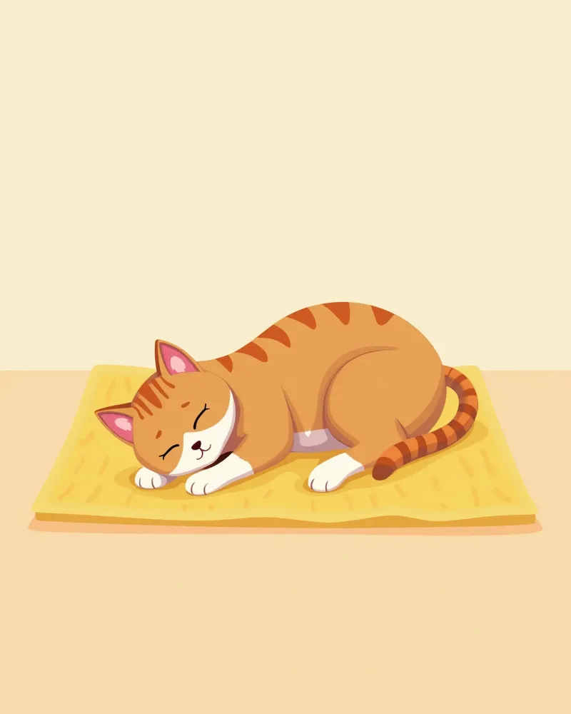 소독된 침대에 누워 있는 고양이
