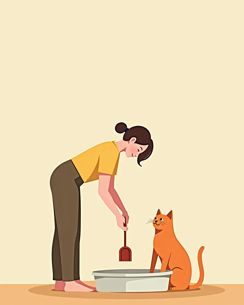 고양이 화장실 청소를 통한 기생충 예방