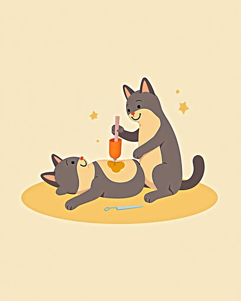 고양이 횡격막 탈장 수술 중 장면
