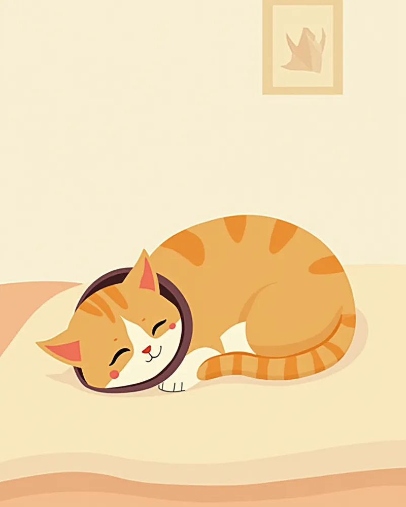 수술 후 회복 중인 고양이 이미지