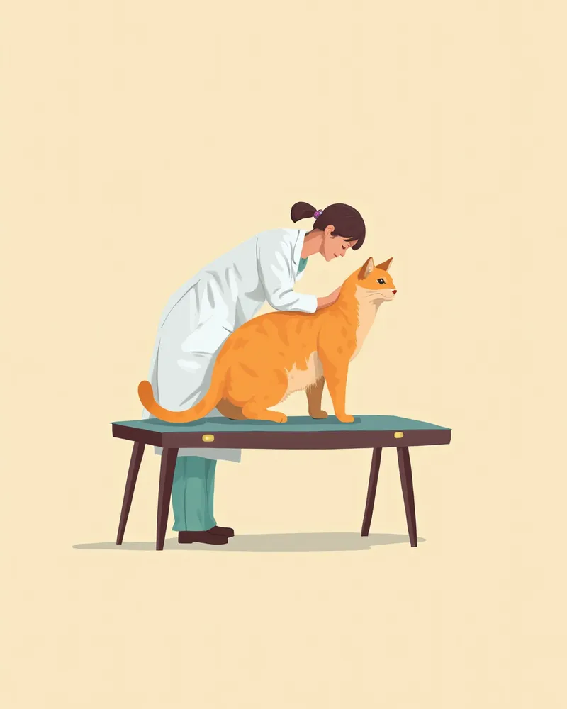 수의사가 고양이 탈수 여부를 확인하는 모습