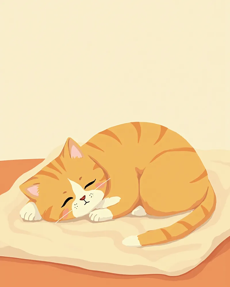 집에서 담요 위에 쉬고 있는 고양이