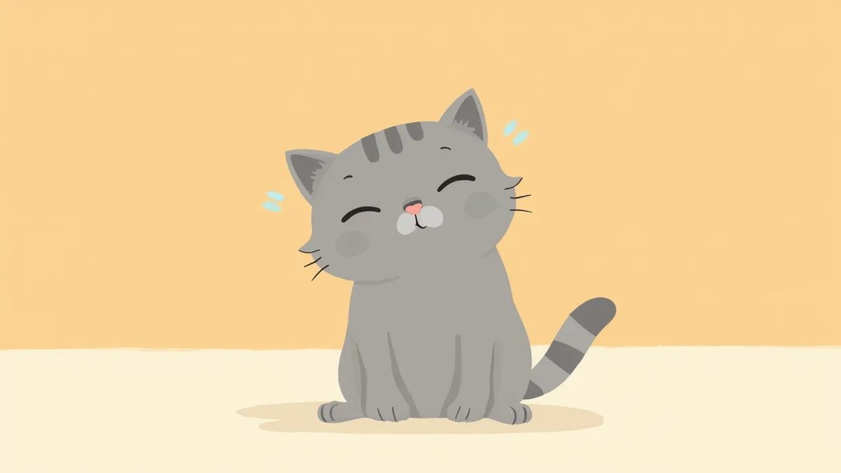 머리를 기울이고 비틀거리는 고양이