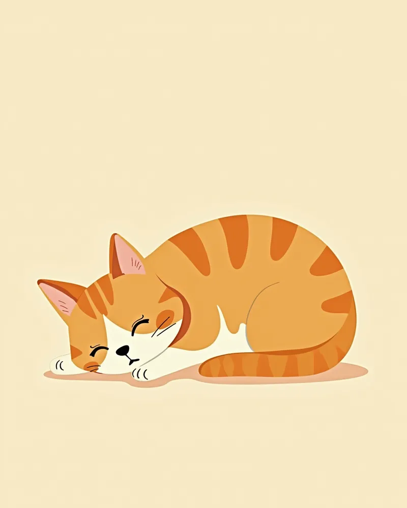 귀 청소 후 고양이 휴식 장면