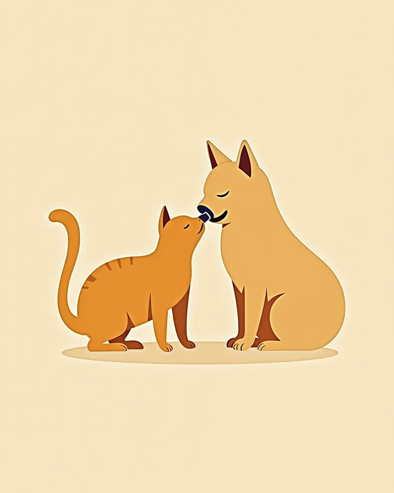 수의사가 오토스코프로 고양이 귀를 진단하는 모습
