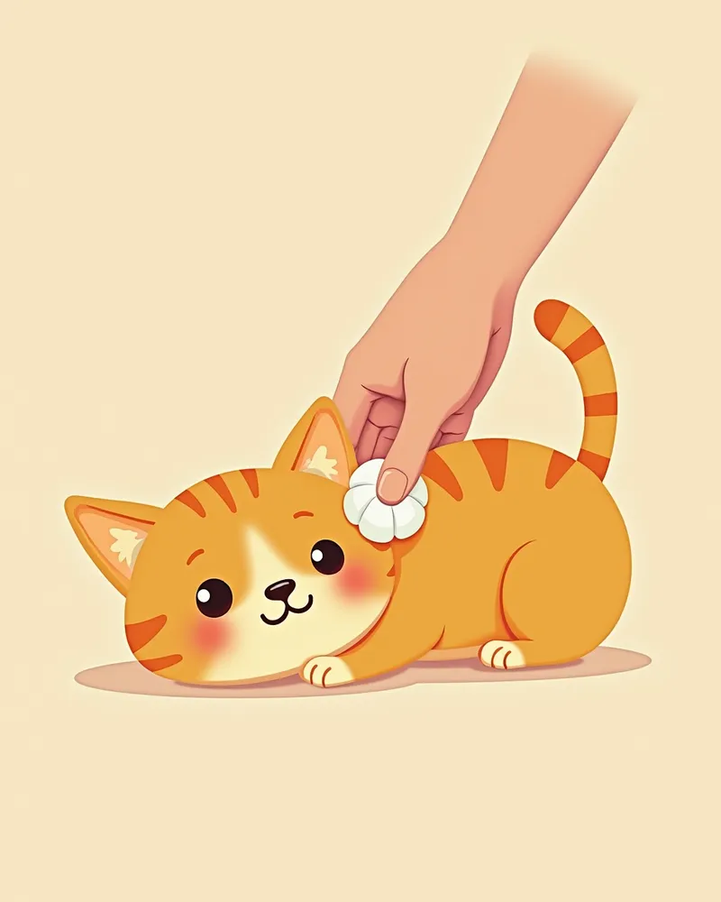 고양이 귀를 마사지하는 모습