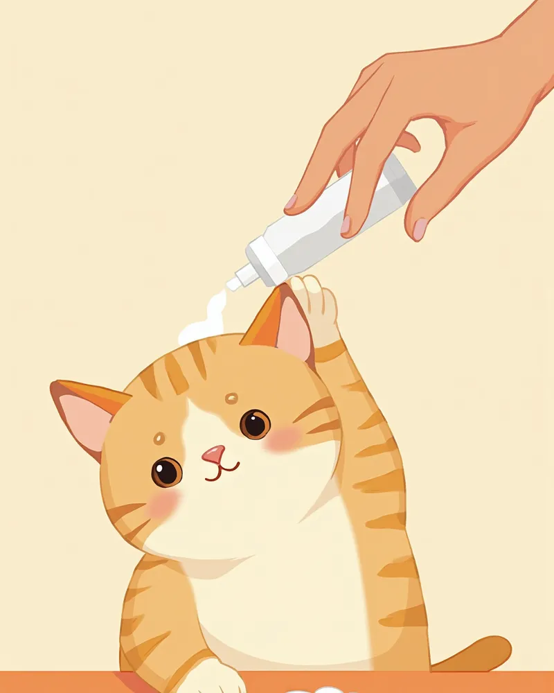 고양이 귀 세정 과정