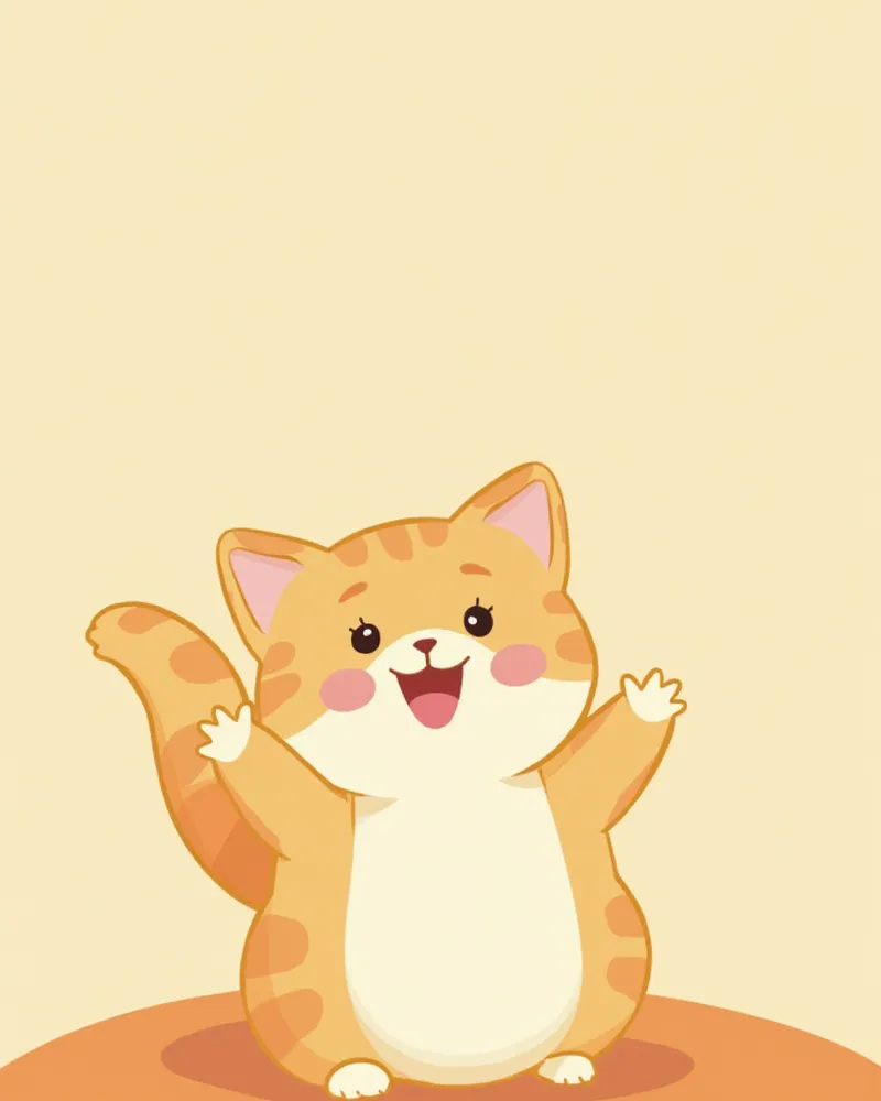 반가움을 표현하는 귀·꼬리 자세의 고양이