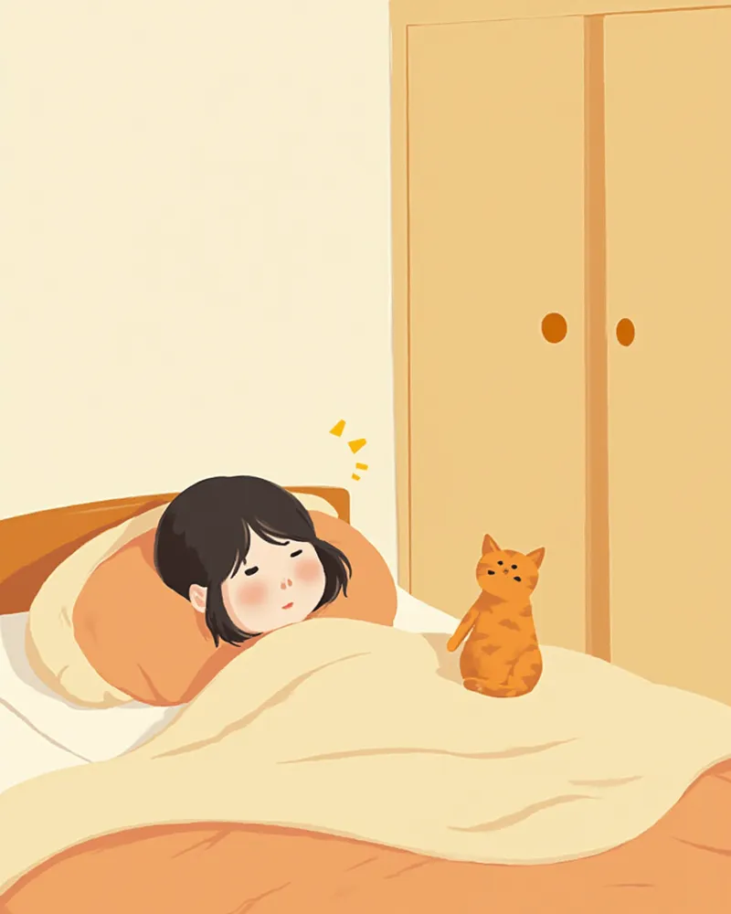 새벽 울음에 반응하지 않고 자는 보호자