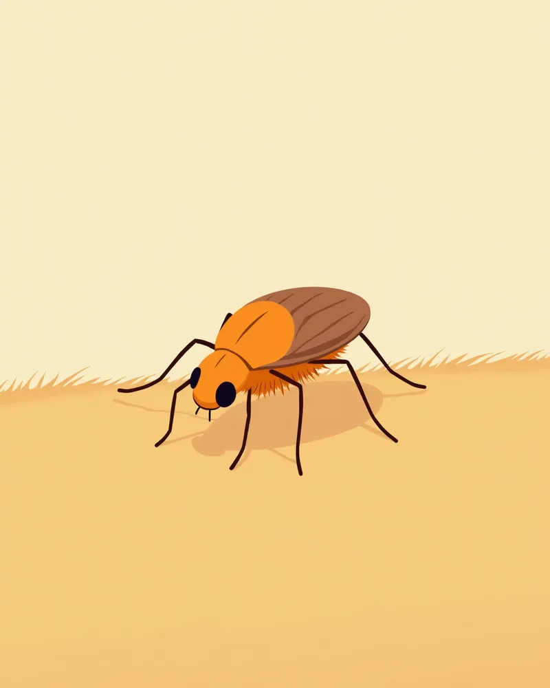 고양이 털 위에 있는 벼룩의 확대 이미지