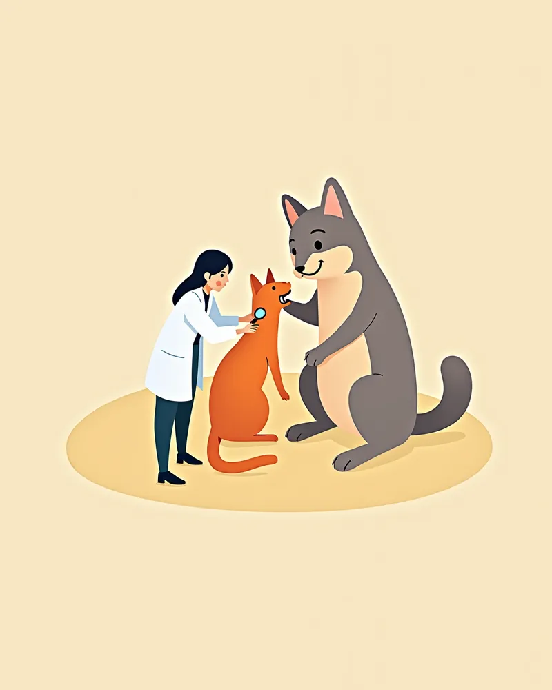 고양이의 구강 검진 장면