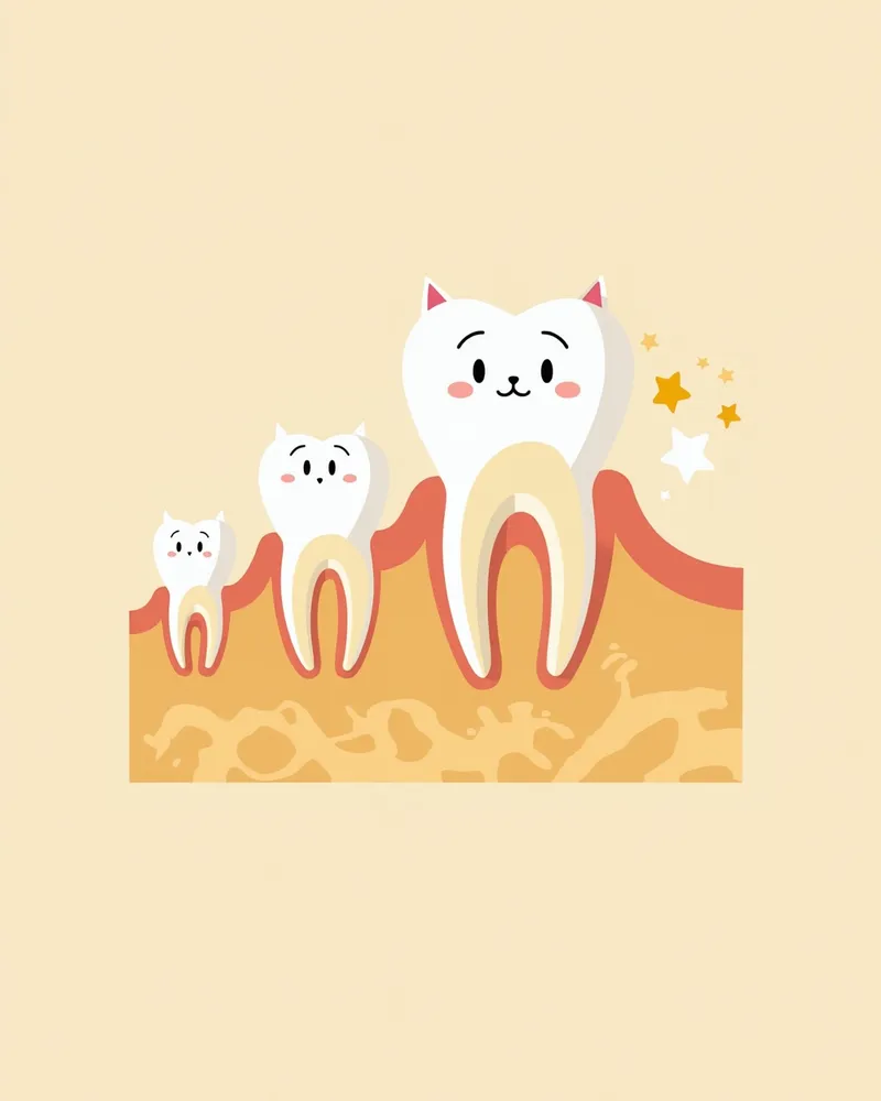 고양이 치아 발달 과정 중 법랑질 형성 단계