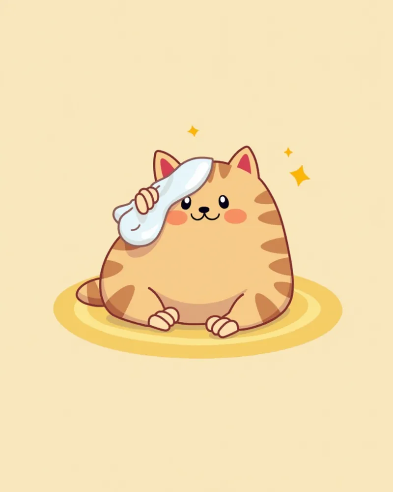 고양이 눈 주변 청소하는 모습